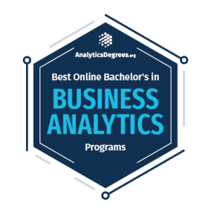 Rankings Award Badge for Business Analytics Degree Programs