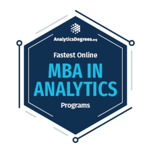 Badge for the Fastest Online MBA in Analytics Award
